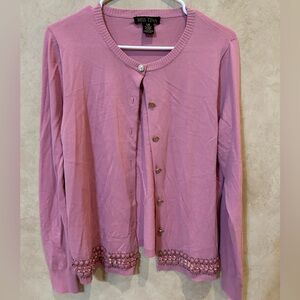 Miss Tina Lavender Beaded Cardigan